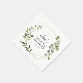 Greenery Eucalyptus Script-Brautparty Serviette (Ecke)