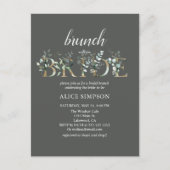 Greenery Eucalyptus Script Bridal Brunch Dusche Postkarte (Vorderseite)