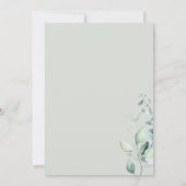 Greenery Eucalyptus Script Emerald Green Einladung (Rückseite)