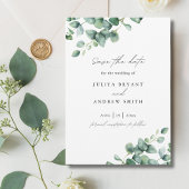 Greenery Eucalyptus script-Foto Save The Date