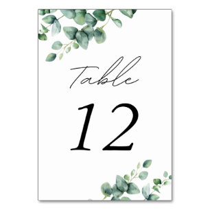 Greenery Eucalyptus script-Foto Tischnummer