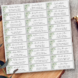 Greenery Eucalyptus Script Wedding Guest Address Aufkleber