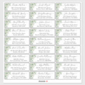 Greenery Eucalyptus Script Wedding Guest Address Aufkleber (Blatt)