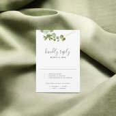 Greenery Eucalyptus Script Wedding RSVP Karte
