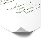 GREENERY EUCALYPTUS SITZENSTRUKTUR, ALPHABETISCH POSTER (Ecke)