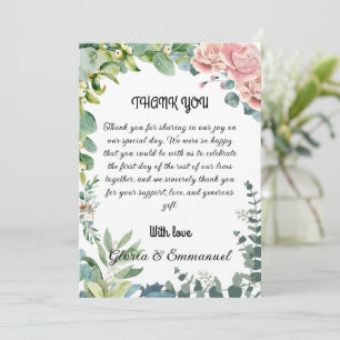 Greenery Eucalyptus Verlass Floral Wedding Dankeskarte