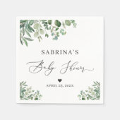 Greenery Eucalyptus Verlasse Chic Baby Shower Serviette (Vorderseite)