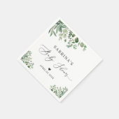Greenery Eucalyptus Verlasse Chic Baby Shower Serviette (Ecke)