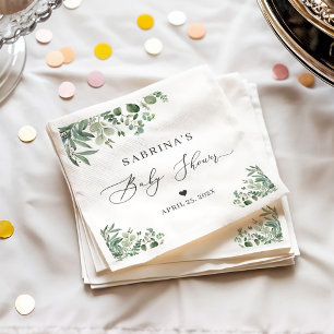 Greenery Eucalyptus Verlasse Chic Baby Shower Serviette
