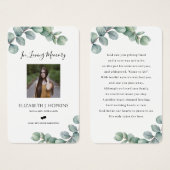 Greenery Eucalyptus Verlasse Foto Gebet Karten (Vorne & Hinten)