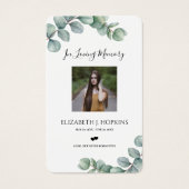 Greenery Eucalyptus Verlasse Foto Gebet Karten (Vorderseite)