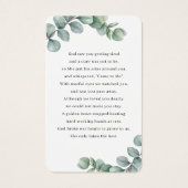 Greenery Eucalyptus Verlasse Foto Gebet Karten (Rückseite)