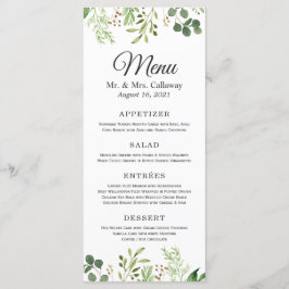 Greenery Eucalyptus Verlasst Elegante Chic Wedding Menükarte