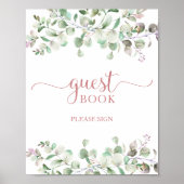 Greenery Eucalyptus Watercolor Gästebuchzeichen Poster (Vorne)