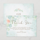 Greenery Eucalyptus Watercolor Ombre Wedding Dankeskarte (Vorne/Hinten)