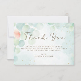 Greenery Eucalyptus Watercolor Ombre Wedding Dankeskarte