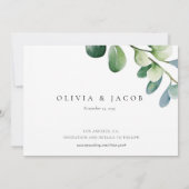 Greenery Eucalyptus Watercolor Save The Date (Rückseite)