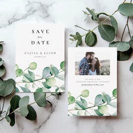 Greenery Eucalyptus Watercolor Save The Date