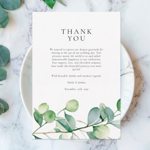 Greenery Eucalyptus Watercolor Wedding Dankeskarte