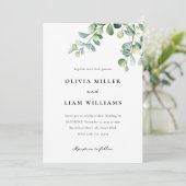 Greenery Eucalyptus Watercolor Wedding Einladung (Stehend Vorderseite)