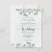 Greenery Eucalyptus Watercolor Wedding Einladung (Vorderseite)