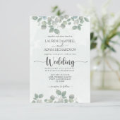 Greenery Eucalyptus Watercolor Wedding Einladung (Stehend Vorderseite)