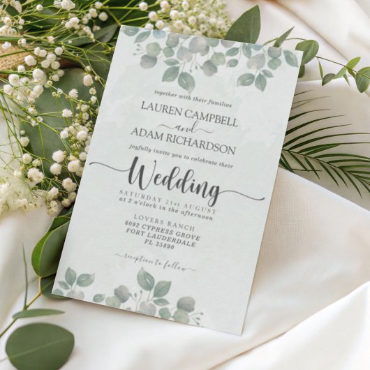 Greenery Eucalyptus Watercolor Wedding Einladung