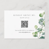 Greenery Eucalyptus Watercolor Wedding RSVP Begleitkarte (Vorderseite)