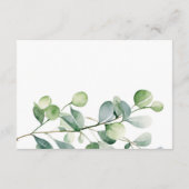 Greenery Eucalyptus Watercolor Wedding RSVP Begleitkarte (Rückseite)