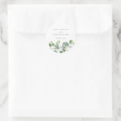 Greenery Eucalyptus Watercolor Wedding Runder Aufkleber (Tasche)