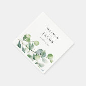 Greenery Eucalyptus Watercolor Wedding Serviette (Ecke)