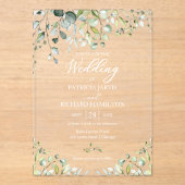 Greenery Eucalyptus Wedding Acryleinladungen (Vorderseite)