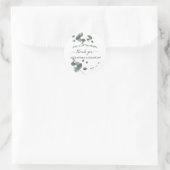 Greenery Eucalyptus Wedding Danke Classic Roun Runder Aufkleber (Tasche)