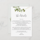 Greenery Eucalyptus Wedding Details Begleitkarte (Vorne/Hinten)