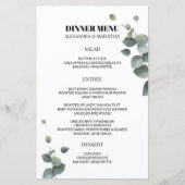 Greenery Eucalyptus Wedding Dinner Menu (Vorderseite)