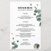 Greenery Eucalyptus Wedding Dinner Menu (Vorderseite)