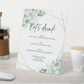 Greenery Eucalyptus Wedding Drinks Bar Menu Sockelschild (In SItu)