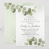 Greenery Eucalyptus Wedding Einladung (Vorne/Hinten)