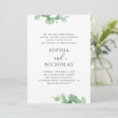 Greenery Eucalyptus Wedding | Elegant Botanical Einladung (Stehend Vorderseite)