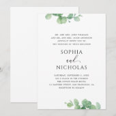 Greenery Eucalyptus Wedding | Elegant Botanical Einladung (Vorne/Hinten)