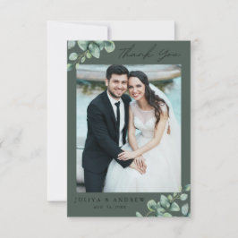 Greenery Eucalyptus wedding Foto Danke Karte