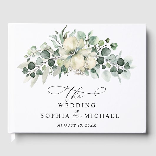 Greenery Eucalyptus Wedding Gästebuch (Vorderseite)