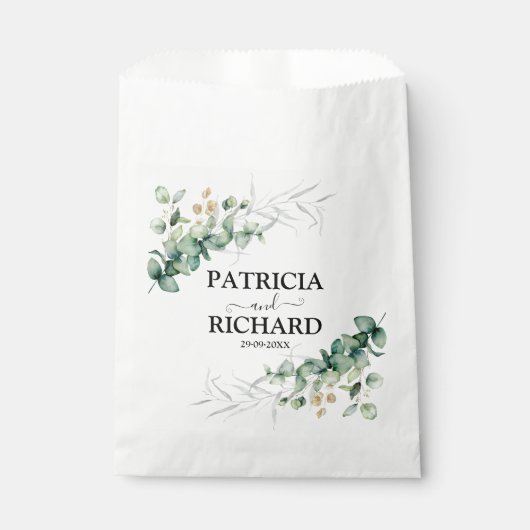 Greenery Eucalyptus Wedding Geschenktütchen (Vorderseite)