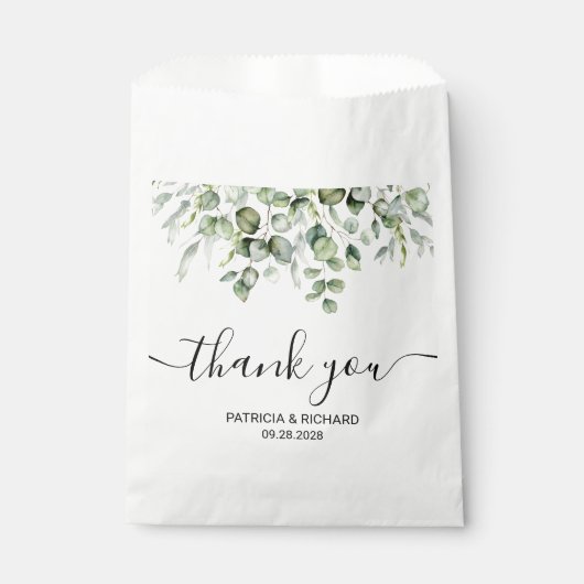 Greenery Eucalyptus Wedding Geschenktütchen (Vorderseite)