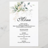 Greenery Eucalyptus wedding Menu Karte (Vorderseite)