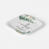 Greenery Eucalyptus Wedding Pappteller (Gewinkelt)