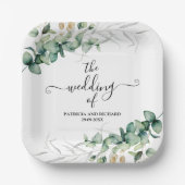Greenery Eucalyptus Wedding Pappteller (Vorderseite)