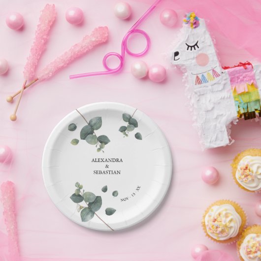 Greenery Eucalyptus Wedding Pappteller (Party)