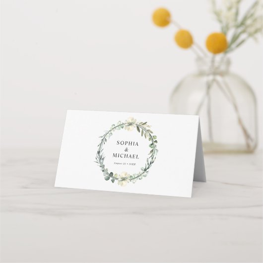 Greenery Eucalyptus Wedding Platzkarte (Rückseite)