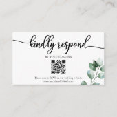 Greenery Eucalyptus Wedding QR Online UAWG Begleitkarte (Vorderseite)